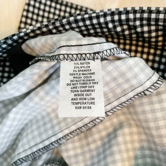 Elliot Lauren Pants Women Size 4 Black White Gingham Check Dress Slacks STRETCH - Picture 4 of 4